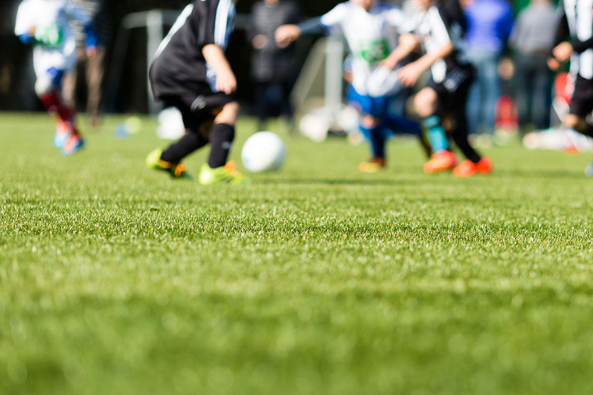Kids soccer blur